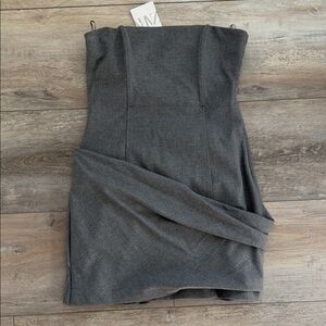 Zara Charcoal Strapless Dress